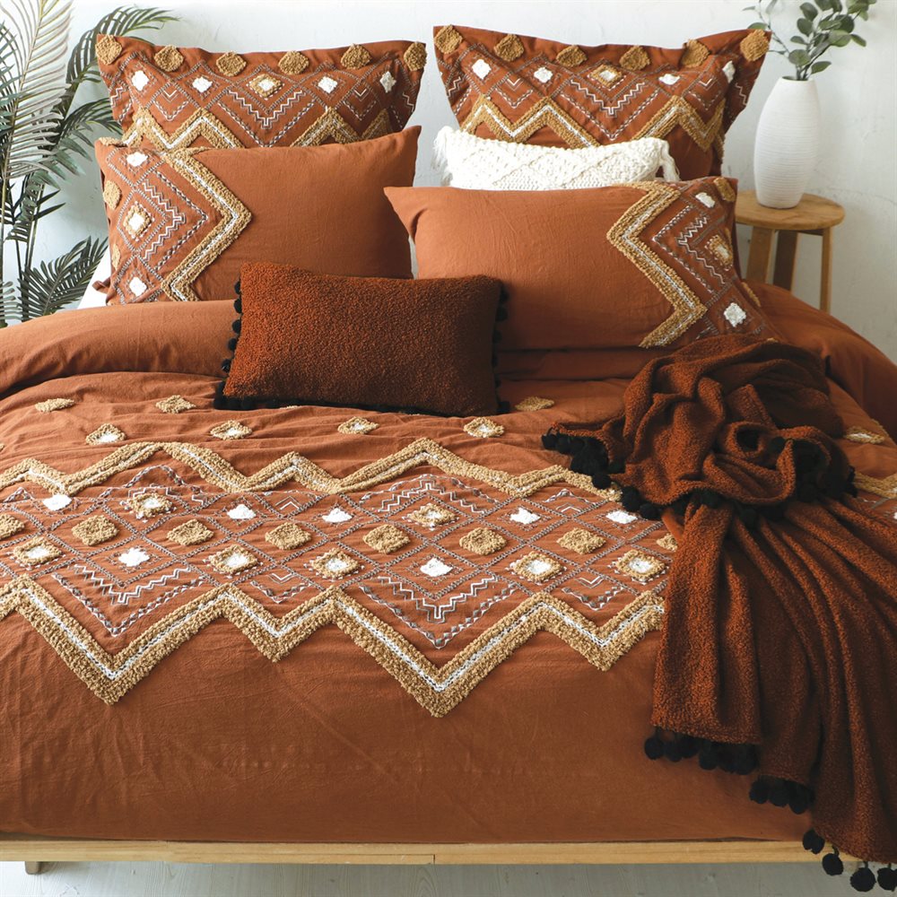 HOUSSE COUETTE QUEEN TERRACOTTA